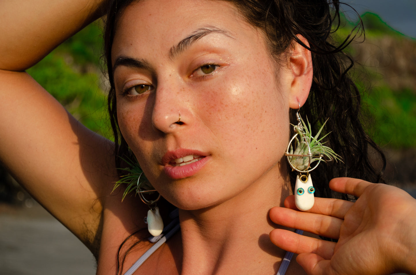 Kawaii Google Eyes Air Plant Character Earrings +Totoro Character Air Plant Earrings