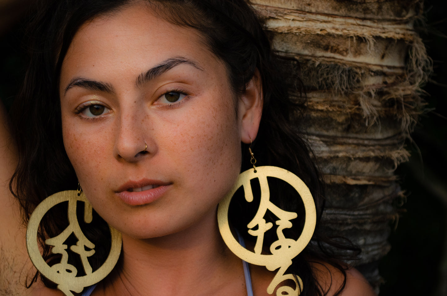 Key Code Light Language Wooden Hoop Earrings V2