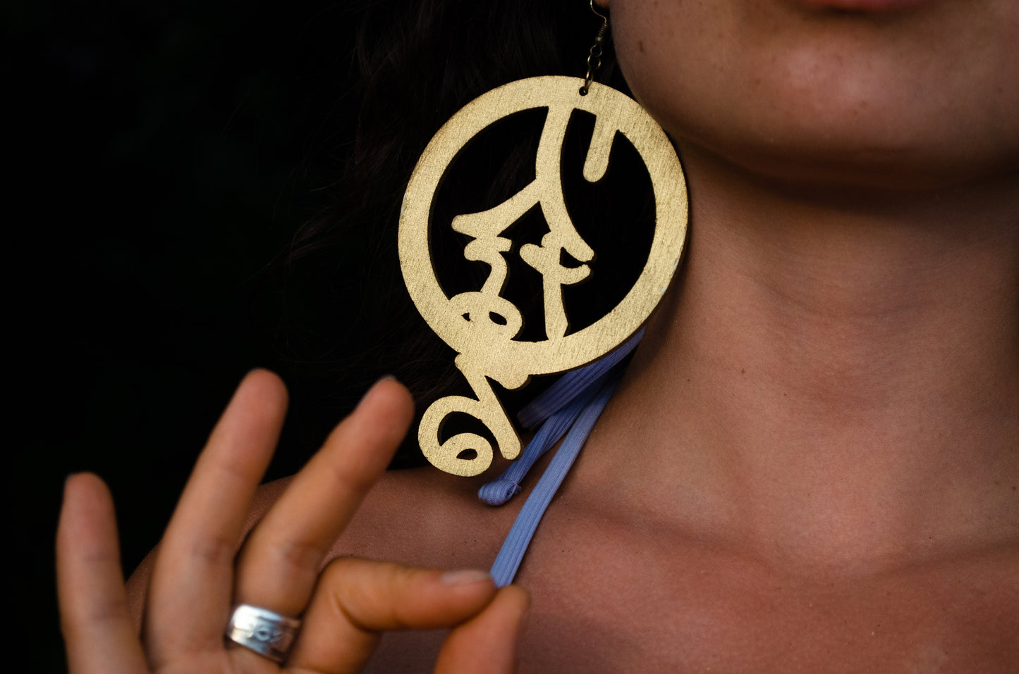 Key Code Light Language Wooden Hoop Earrings V2