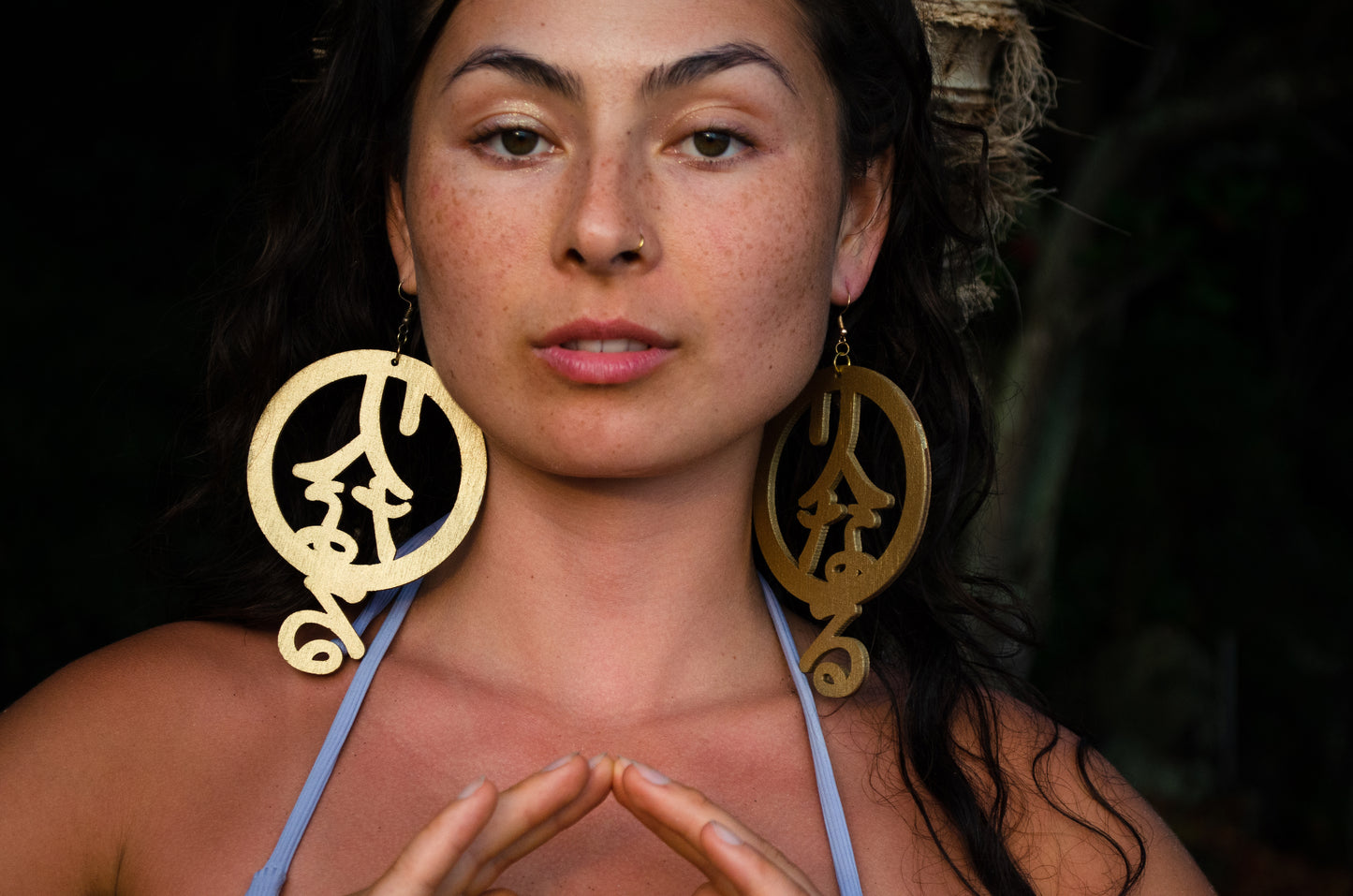 Key Code Light Language Wooden Hoop Earrings V2