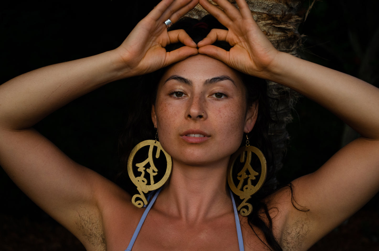 Key Code Light Language Wooden Hoop Earrings V2