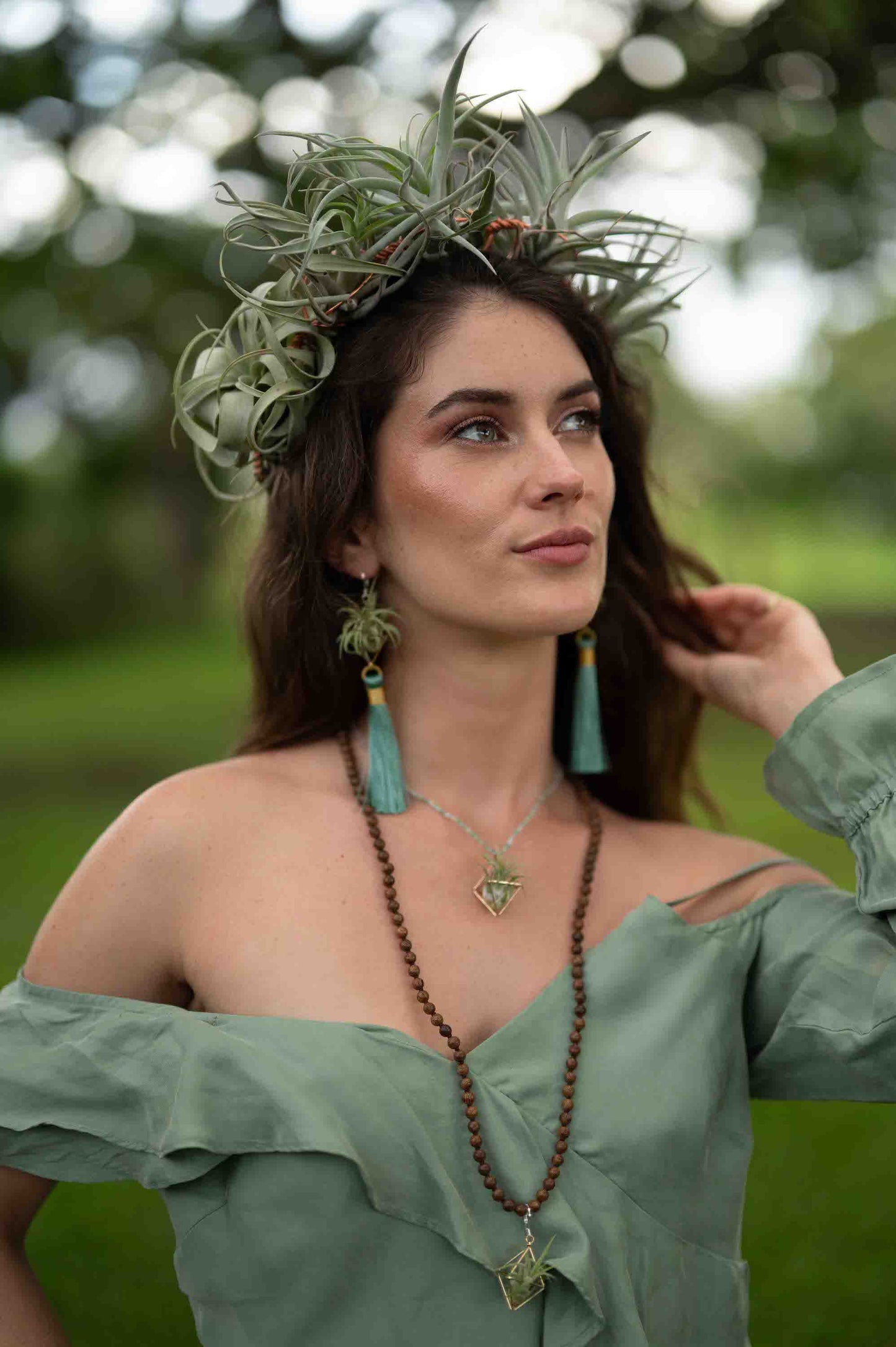 Gemstone Air Plant Pendant