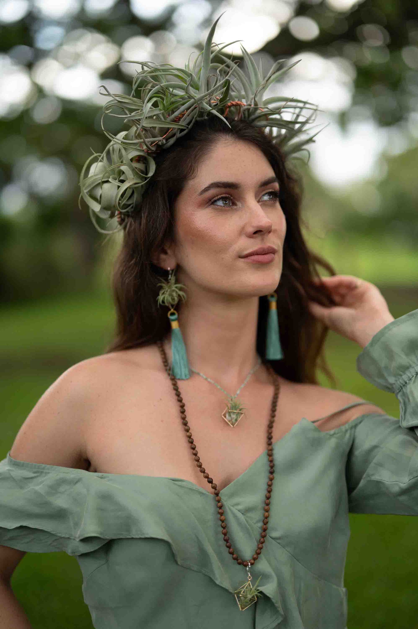 Gemstone Air Plant Pendant