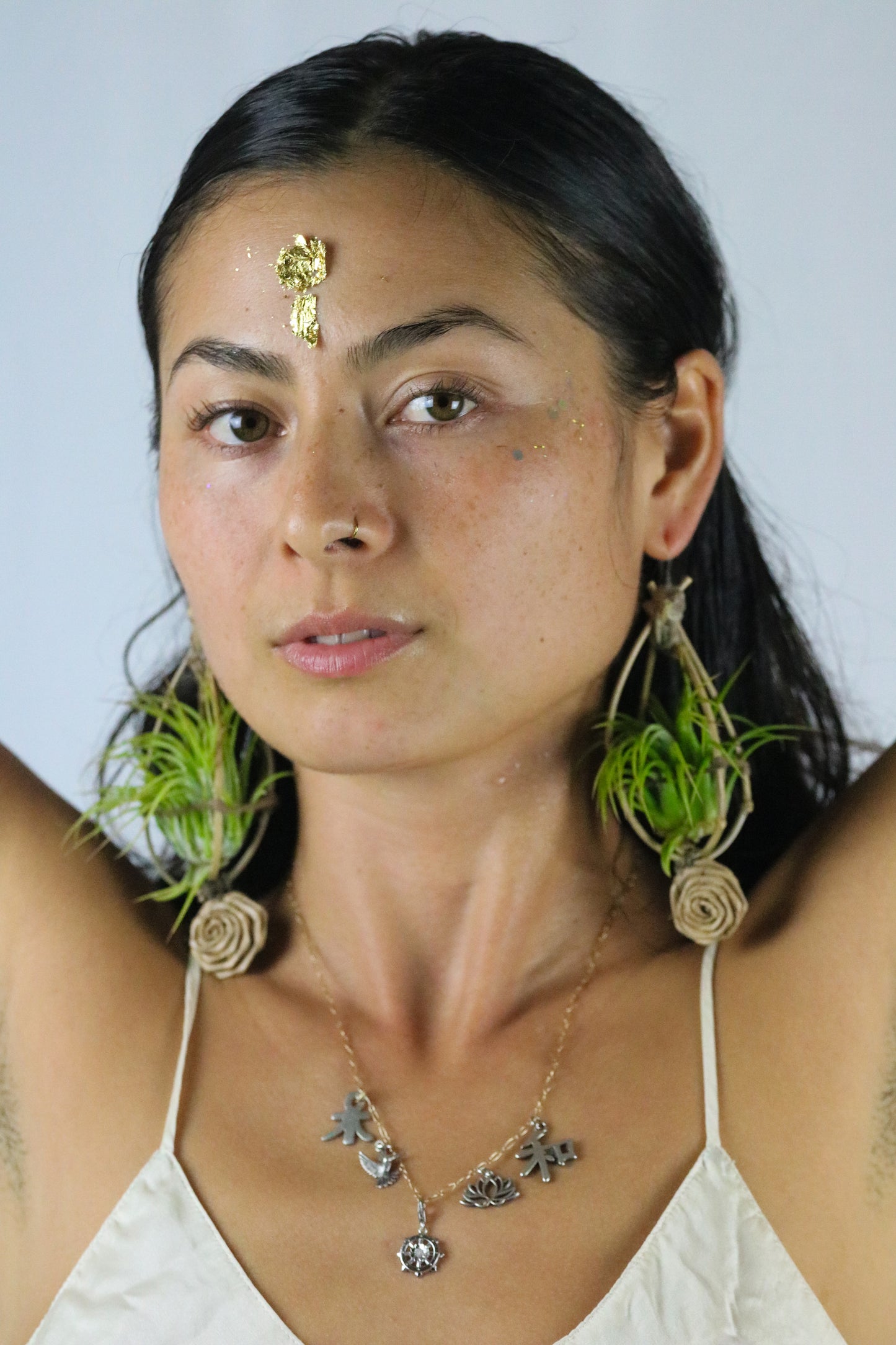 Bamboo Air Plant Orb Earrings