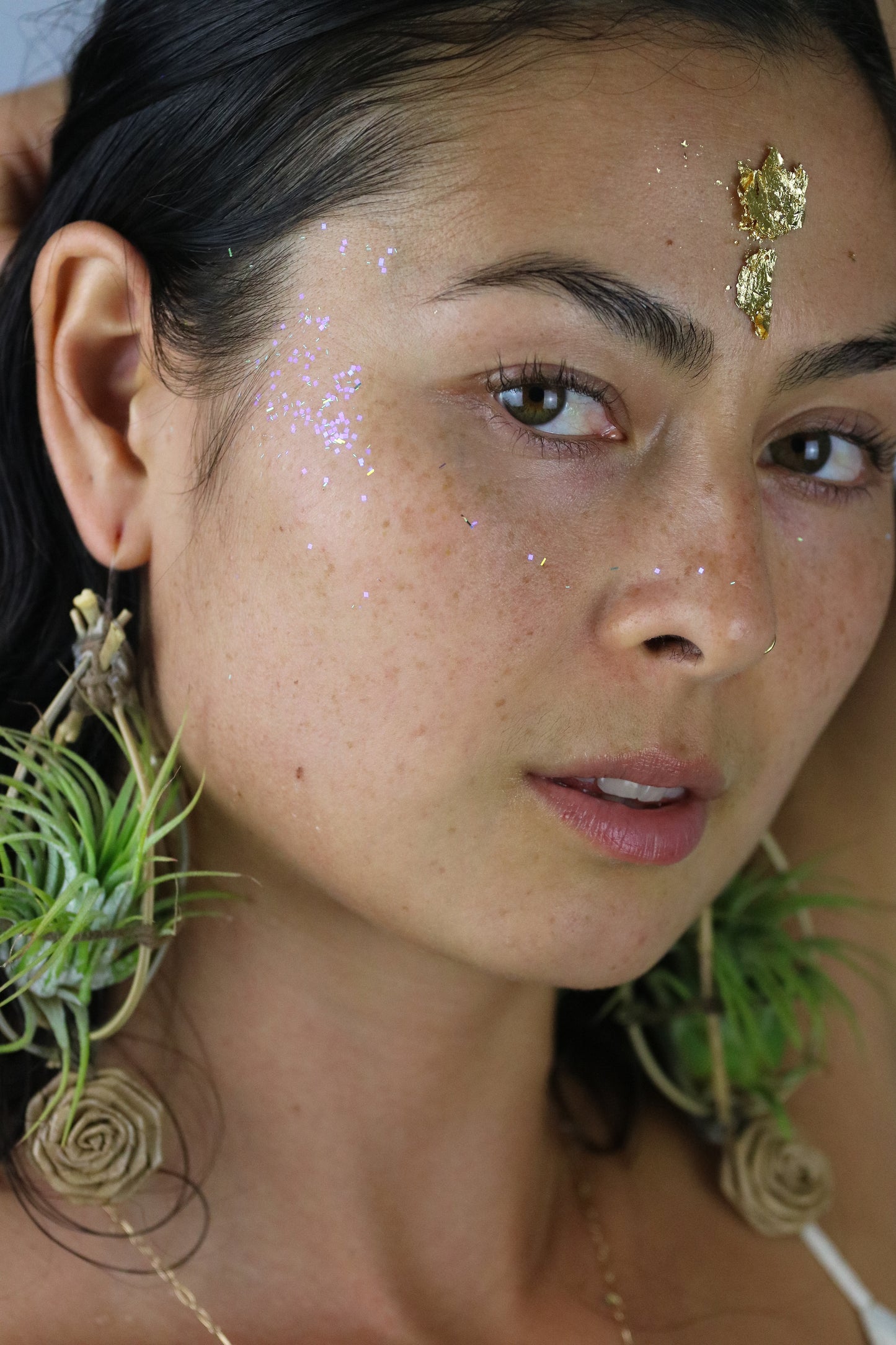 Bamboo Air Plant Orb Earrings