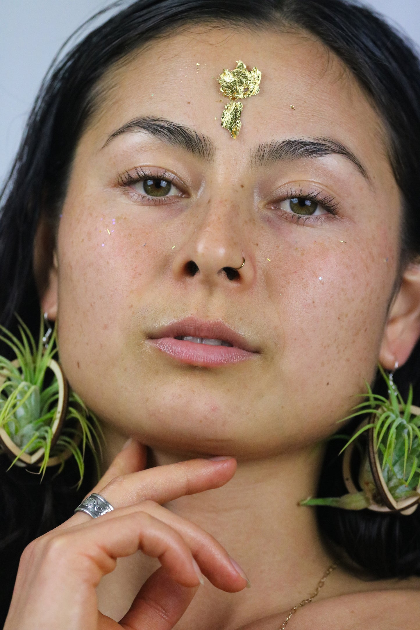 Lasercut Wooden Air Plant Orb Earrings ~ Japanese Tsugite Technique
