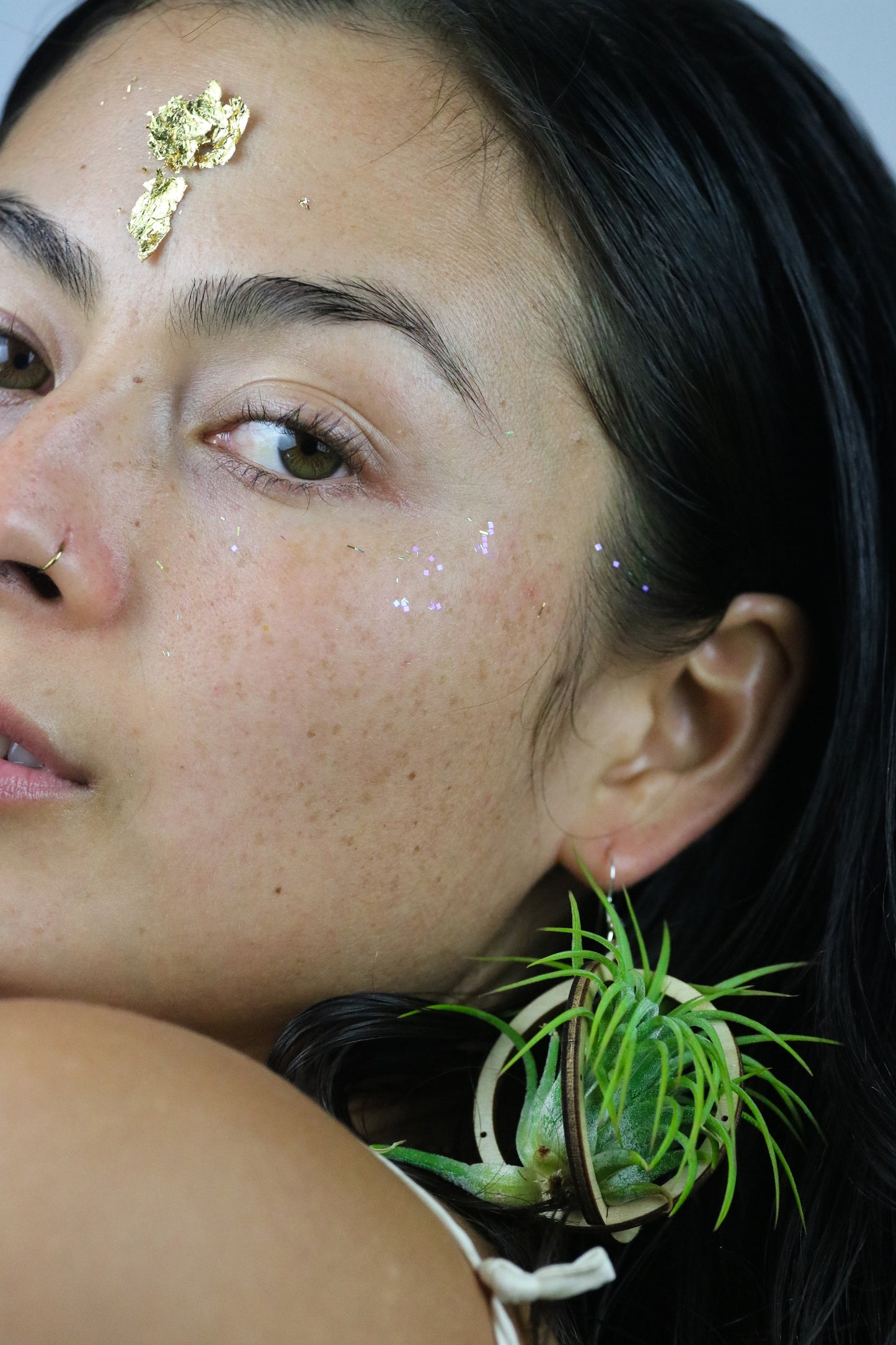 Lasercut Wooden Air Plant Orb Earrings ~ Japanese Tsugite Technique