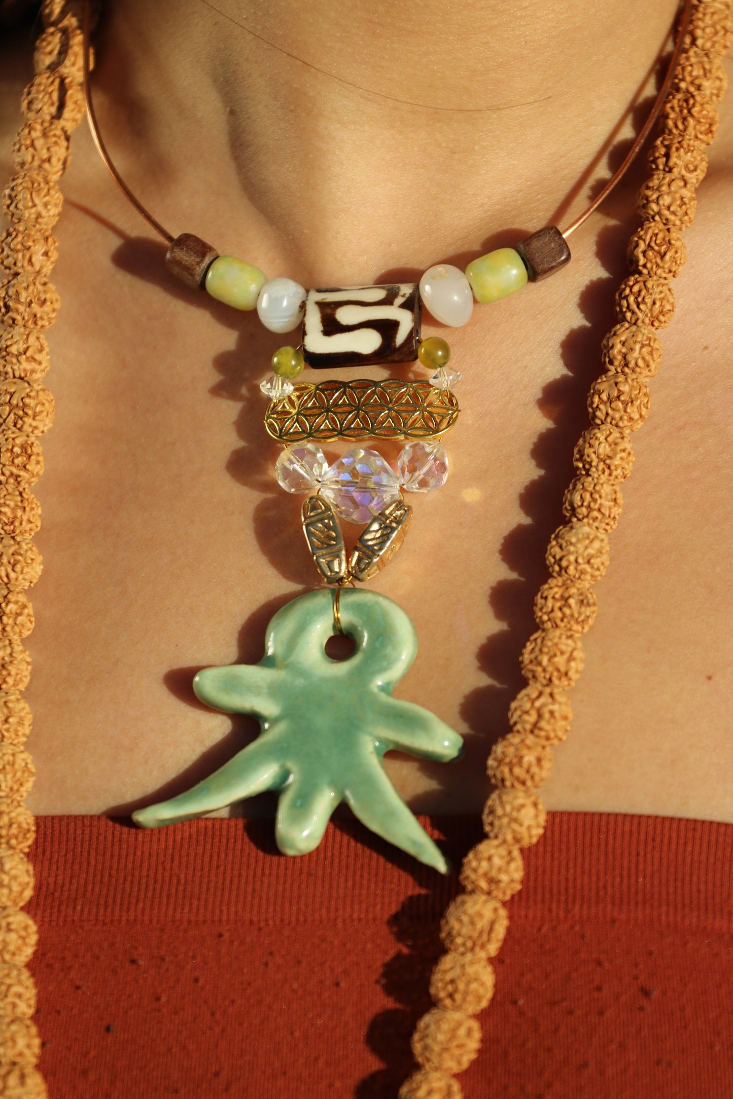 Tree of Life "Ankhi" Ankanji Ceramic Crystal Necklace