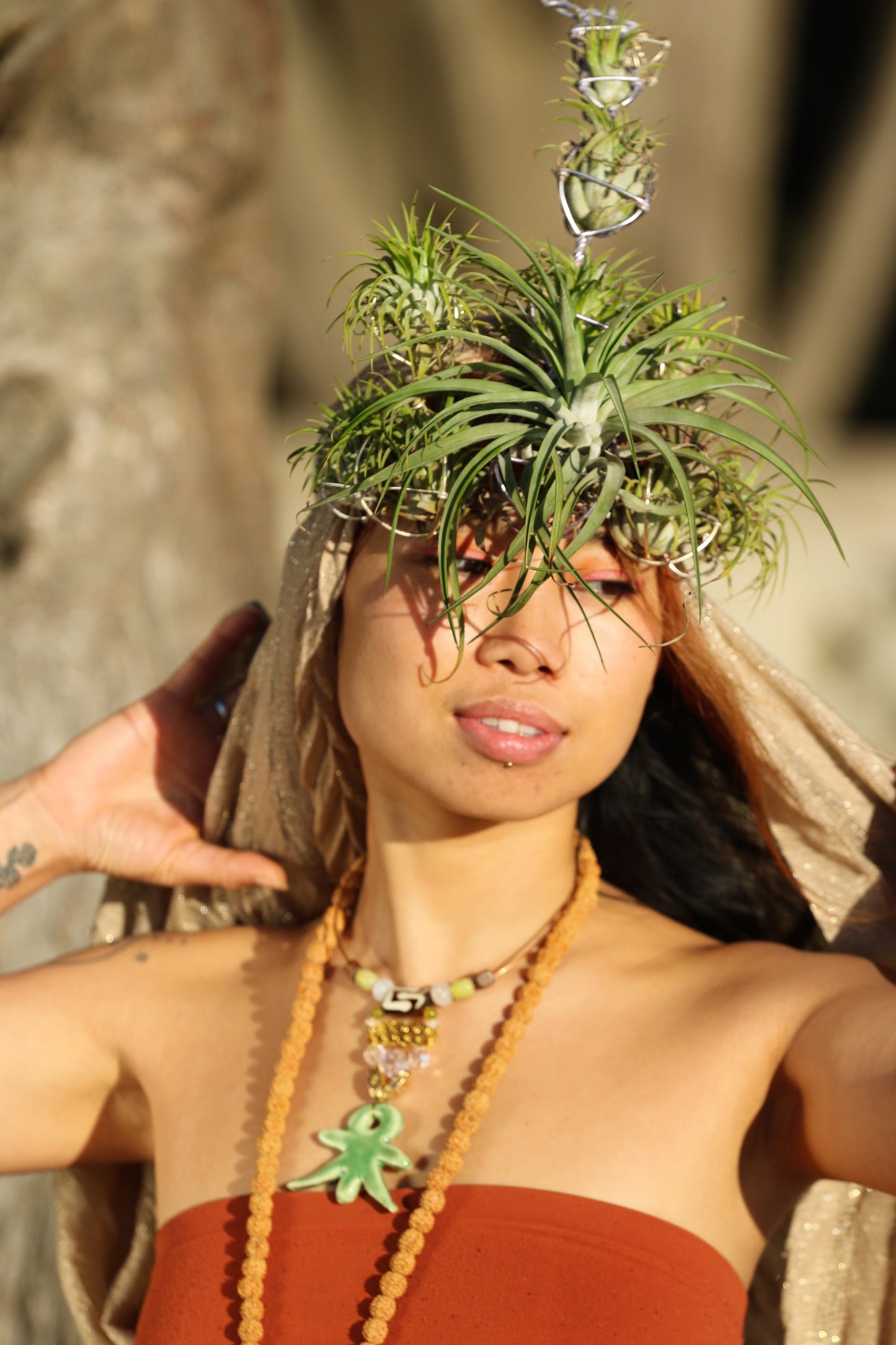 Tree of Life "Ankhi" Ankanji Ceramic Crystal Necklace