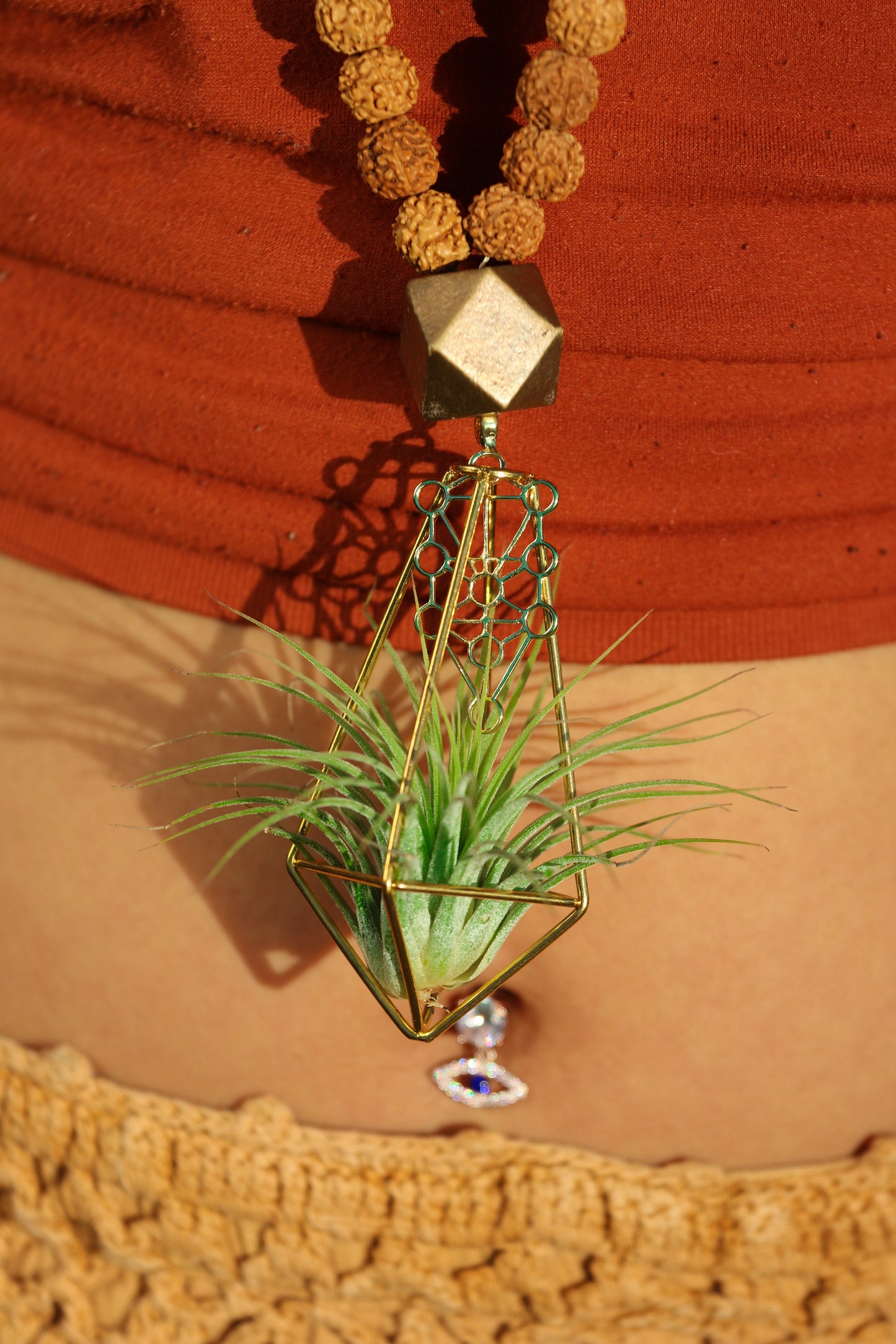 Rudraksha Monk Prayer Bead Air Plant Necklace