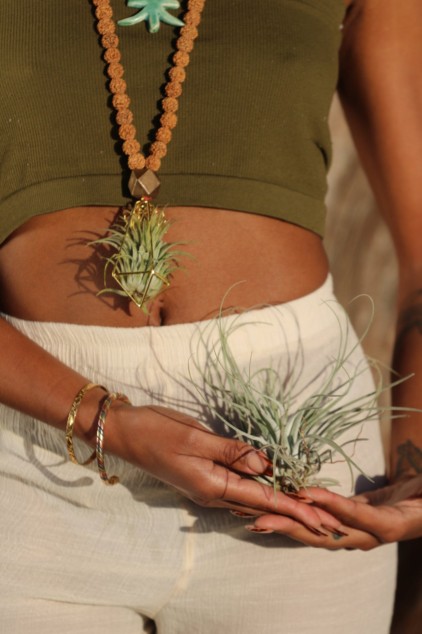 Rudraksha Monk Prayer Bead Air Plant Necklace