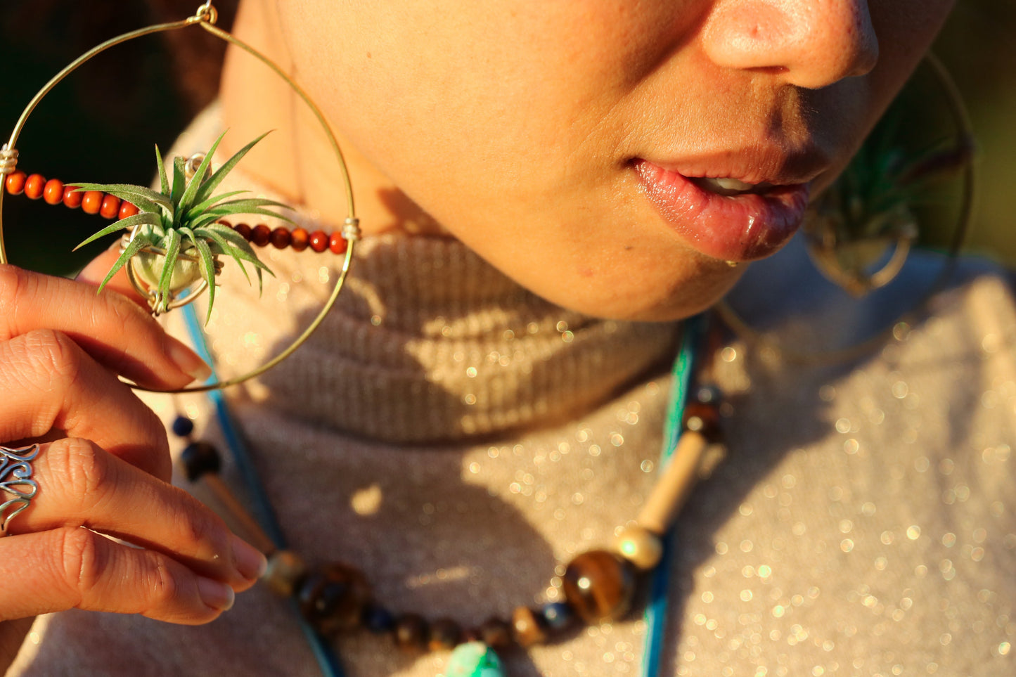 Living Air Plant Living Hoop Earrings