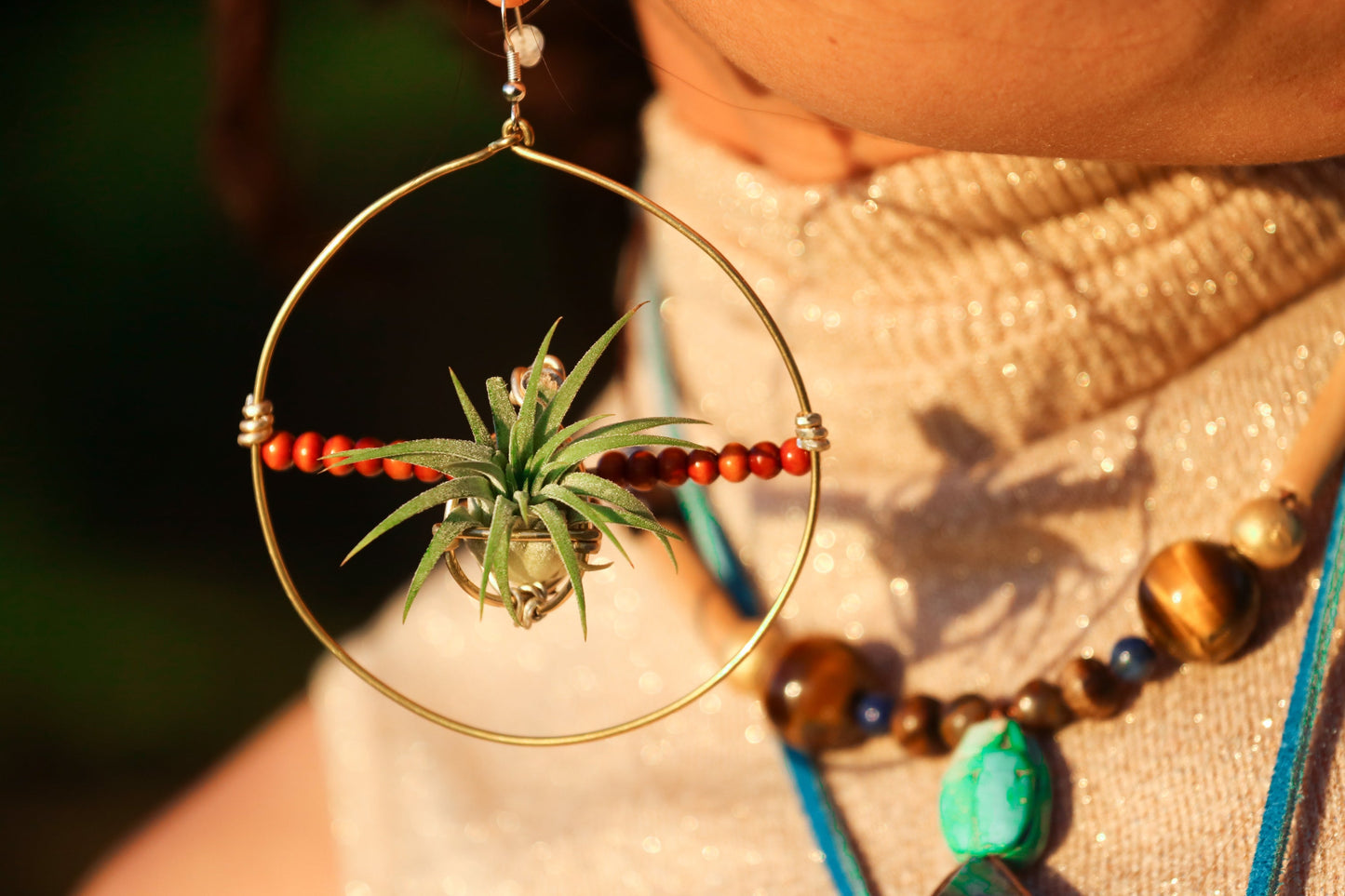 Living Air Plant Living Hoop Earrings