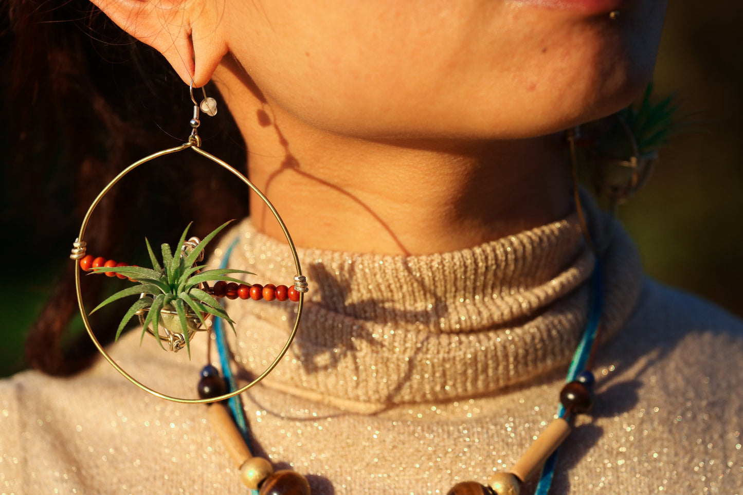 Living Air Plant Living Hoop Earrings