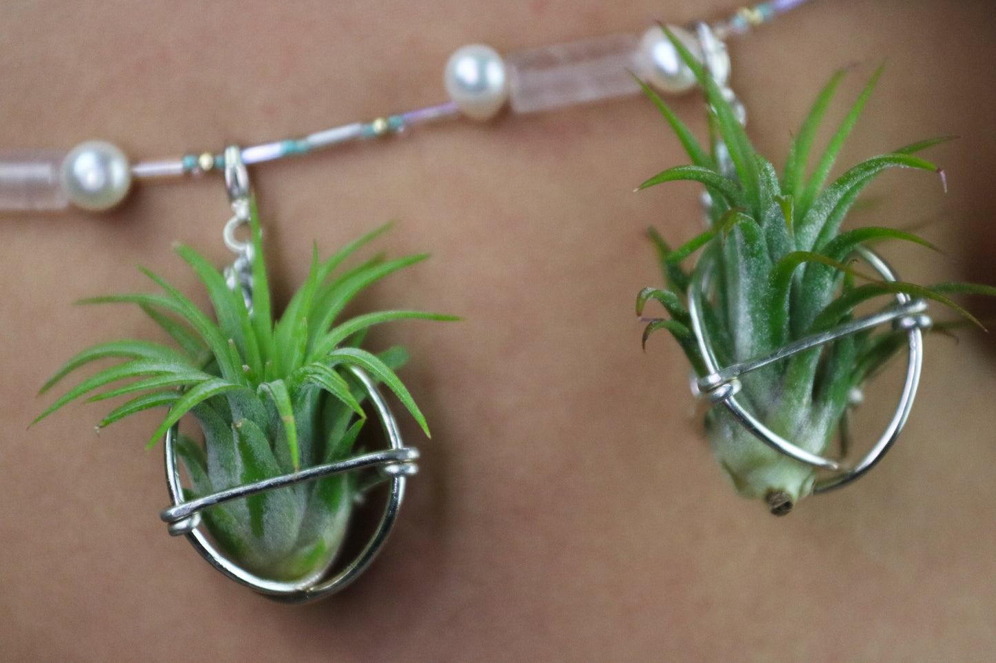 Air Plant Waist Beads Chain ~ Terrarium Orb & Octadedron Clips