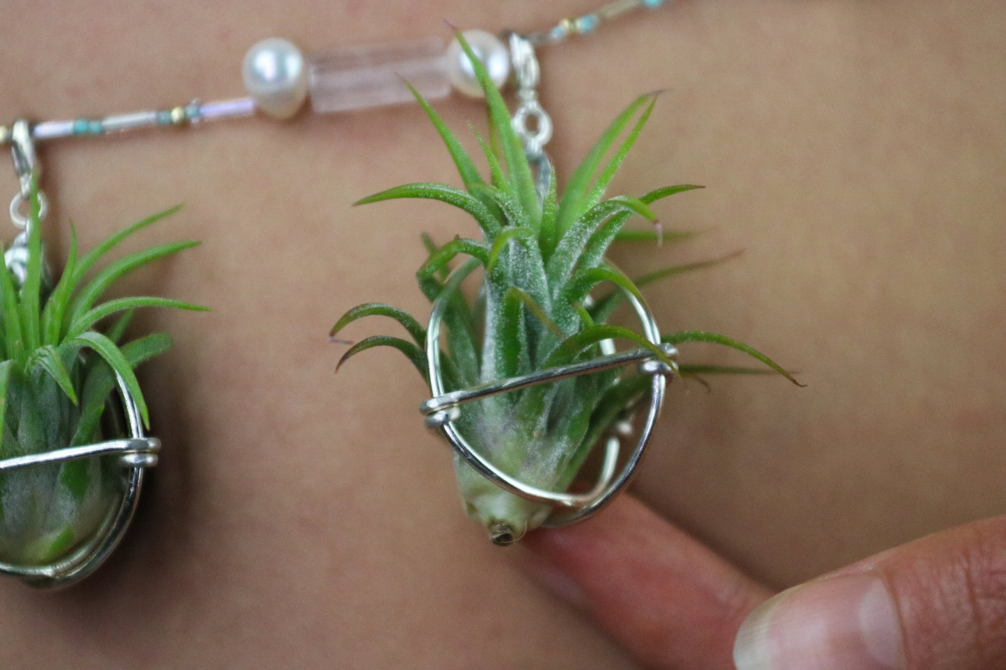 Air Plant Waist Beads Chain ~ Terrarium Orb & Octadedron Clips
