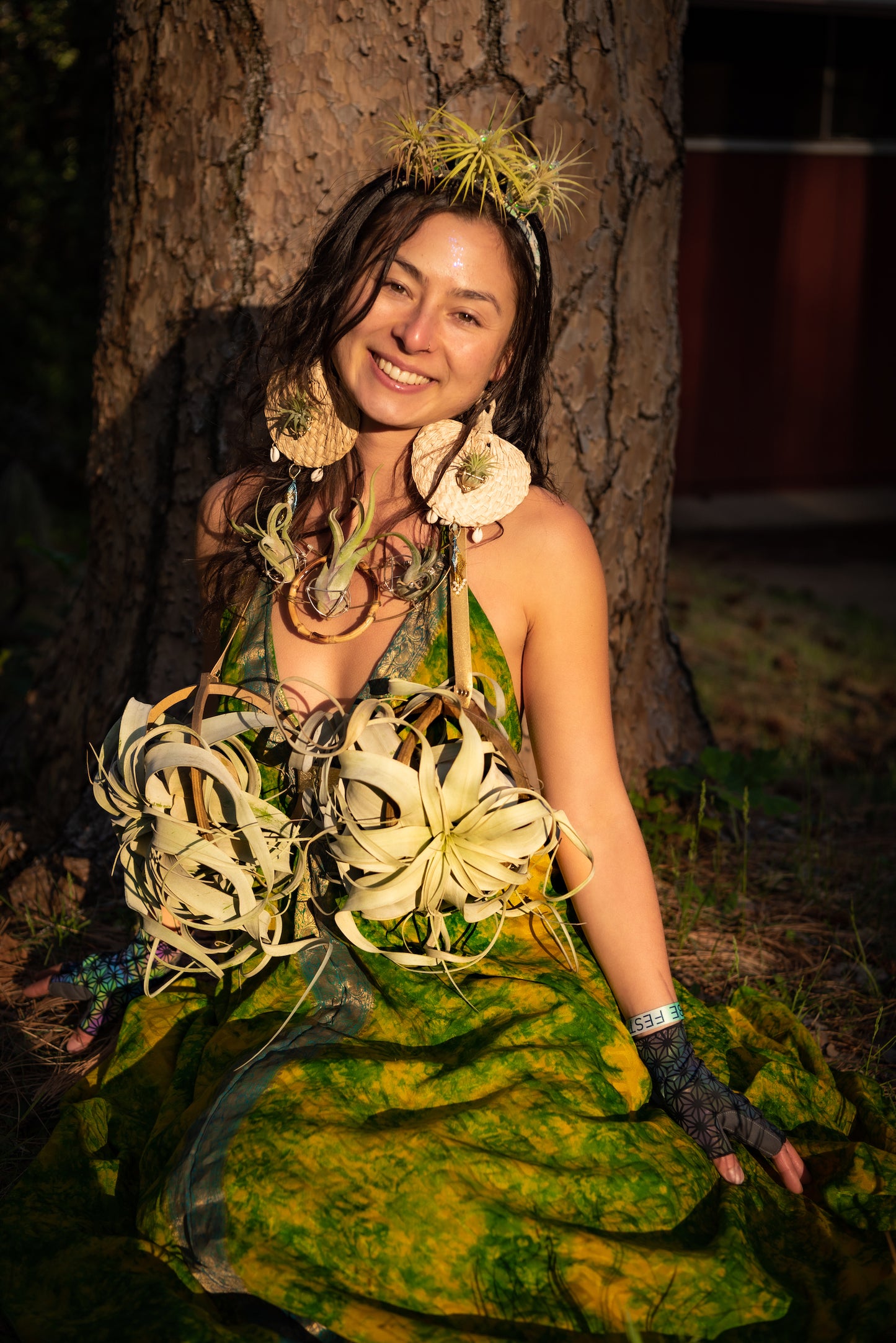 Garden of Eden ~ Air Plant Bikini Bamboo Festival Lingerie Bra Top Pants Bottoms ~