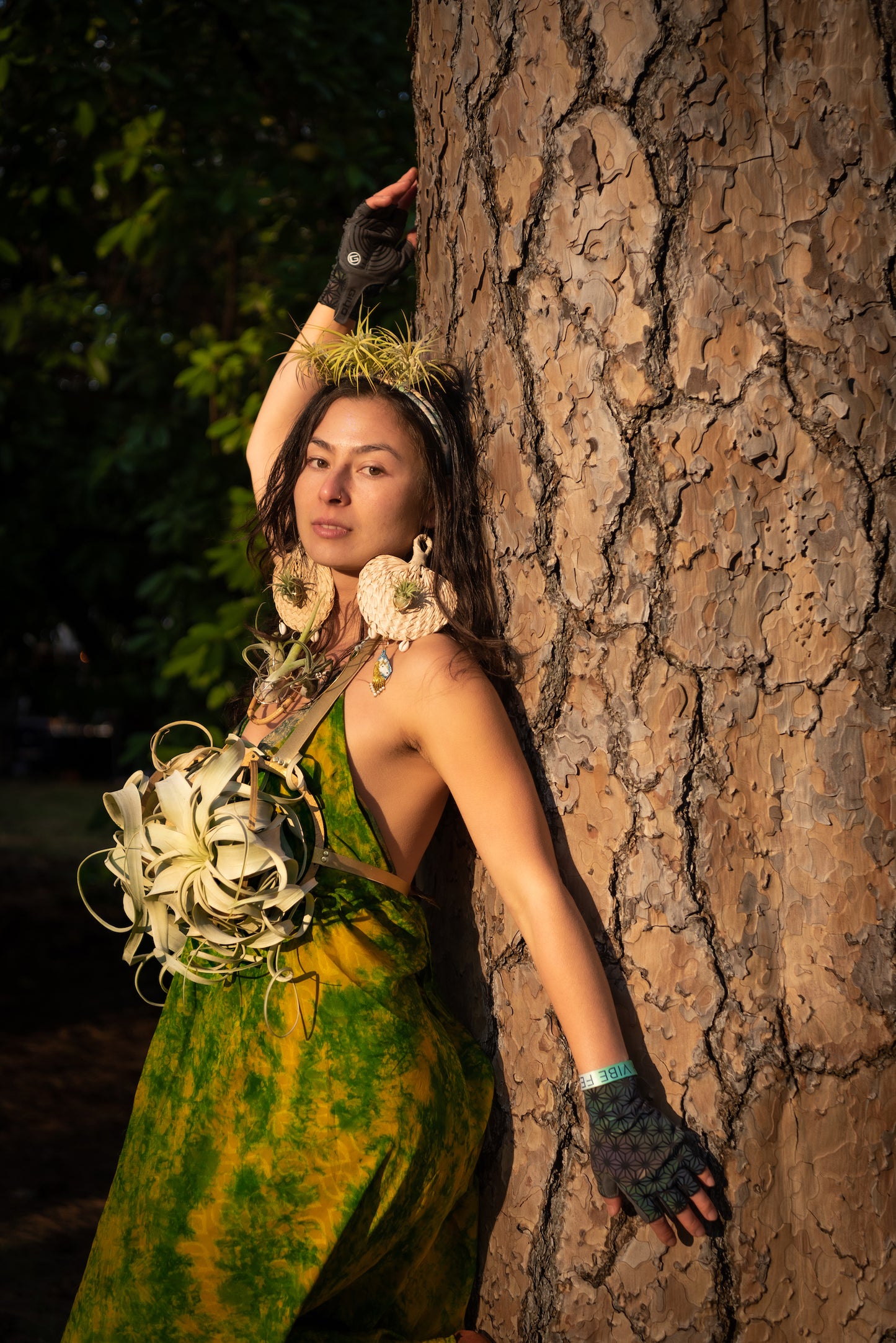 Garden of Eden ~ Air Plant Bikini Bamboo Festival Lingerie Bra Top Pants Bottoms ~