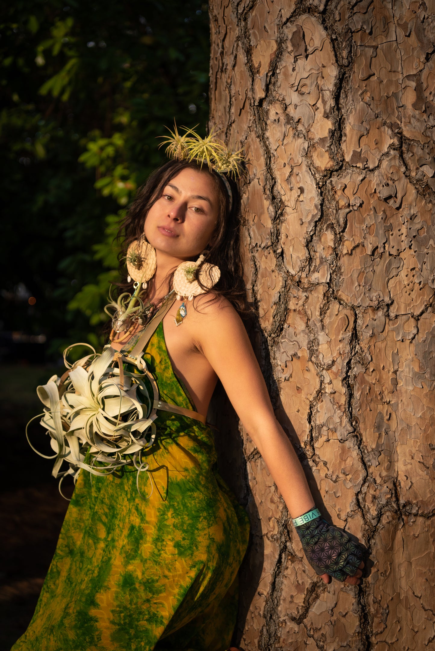 Garden of Eden ~ Air Plant Bikini Bamboo Festival Lingerie Bra Top Pants Bottoms ~