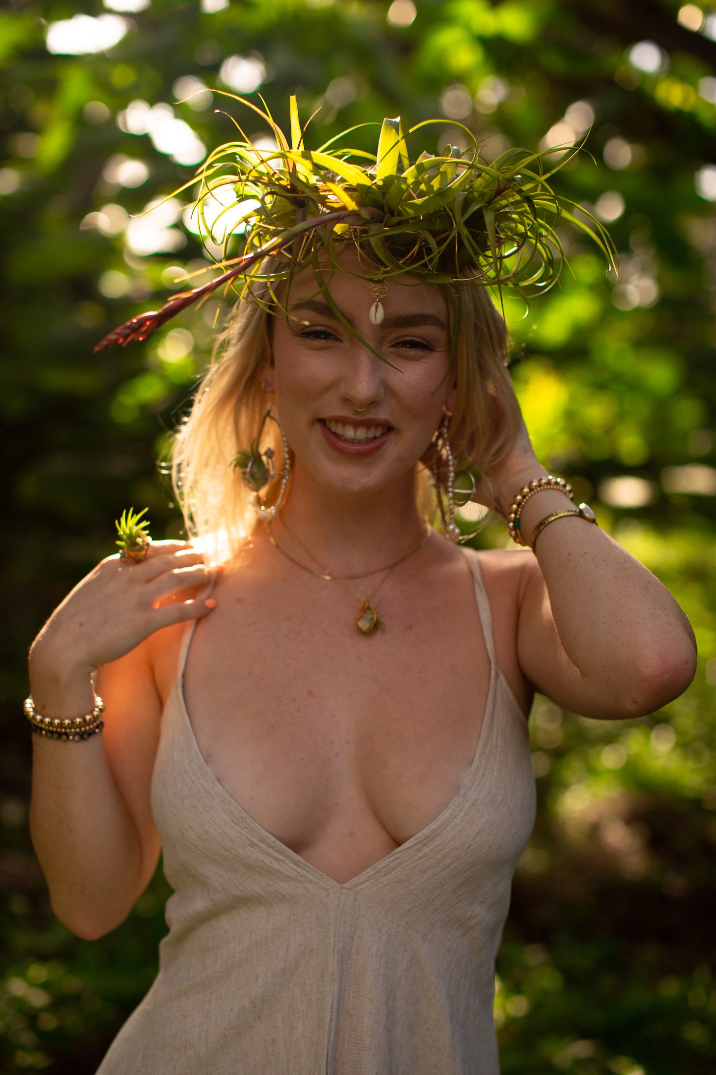 Air Plant Orb Goddess Crown ~ Living Plant Wreath Tiara