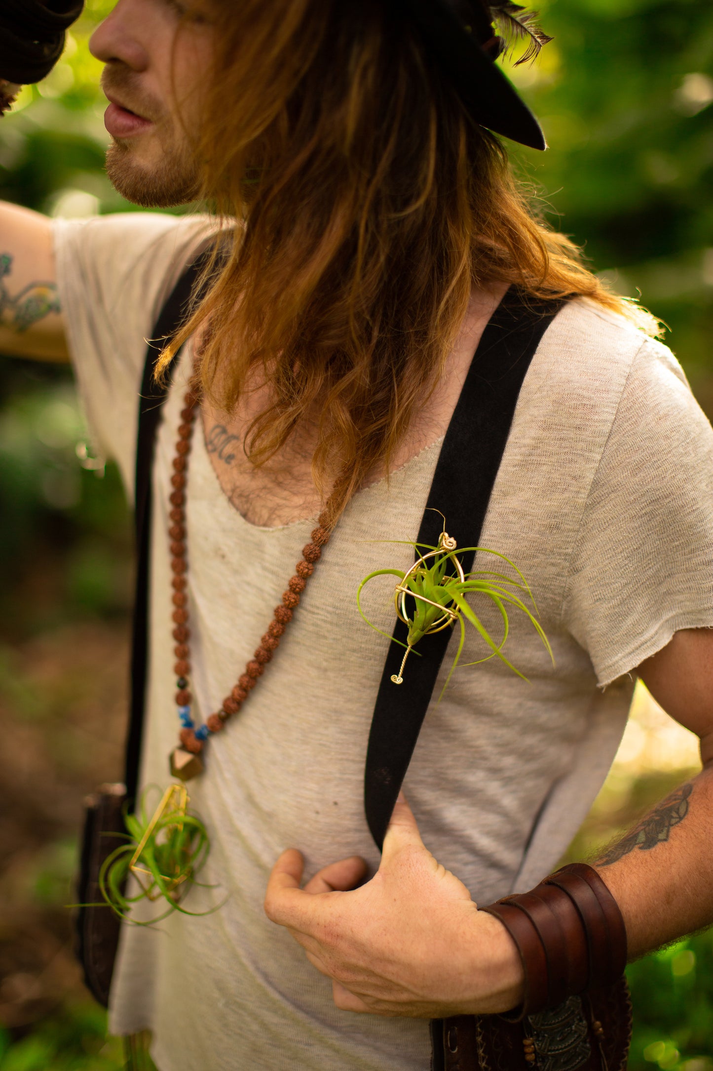 Rudraksha Monk Prayer Bead Air Plant Necklace