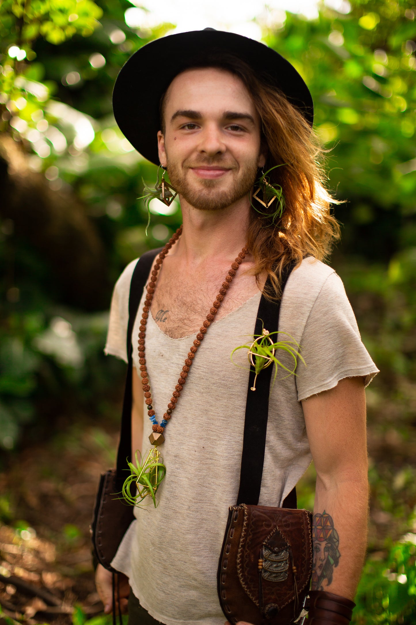 Rudraksha Monk Prayer Bead Air Plant Necklace