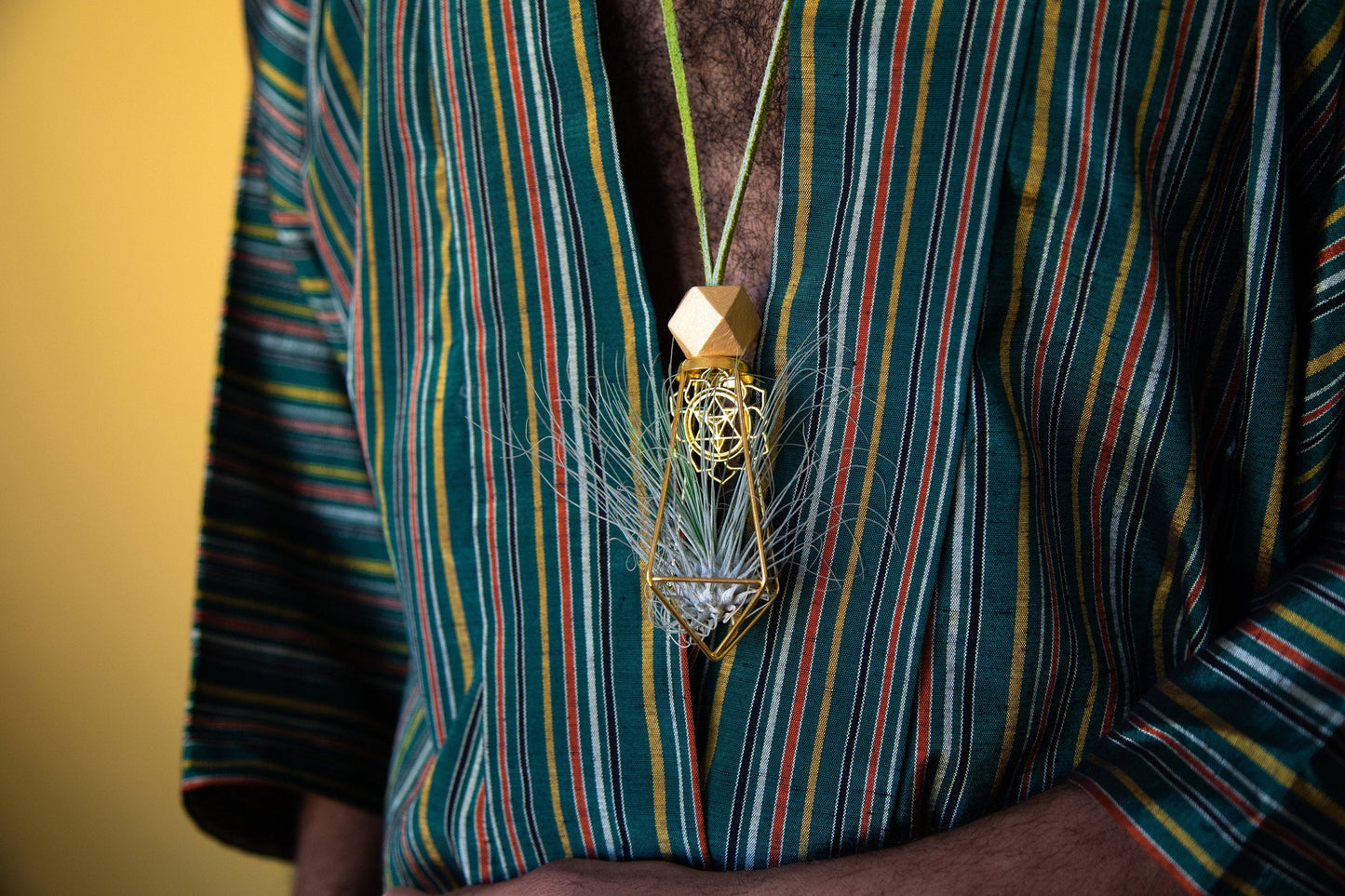 Air Plant Terrarium Sandalwood Bead Necklace ~ Buddha Monk Prayer Beads