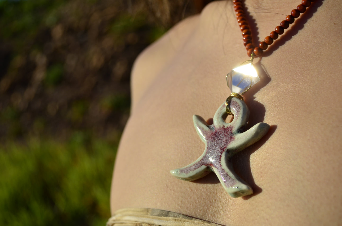 Ceramic Sacred Ankha Crystal Ankanji Necklace
