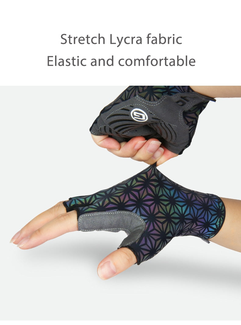Ninja Avatar Warrior Sacred Geometry Reflective Holographic Rave Gloves