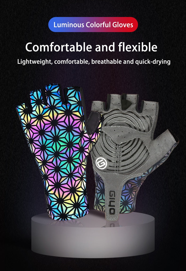 Ninja Avatar Warrior Sacred Geometry Reflective Holographic Rave Gloves