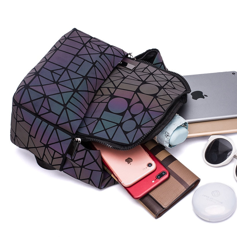 Ninja Warrior Holographic Reflective Sacred Geometry Harajuku Backpack