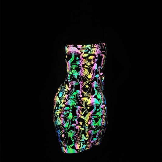 HoloKatie Reflective Holographic Mushroom Harajuku Dress