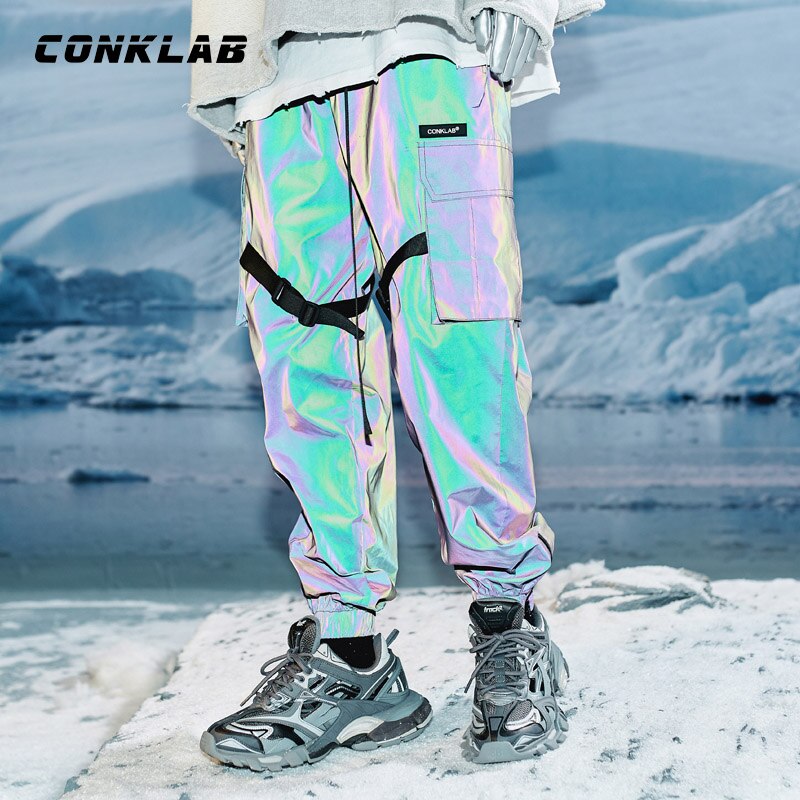 Tokyo Doll Ninja Holographic Reflective Hip Hop Harem Pants