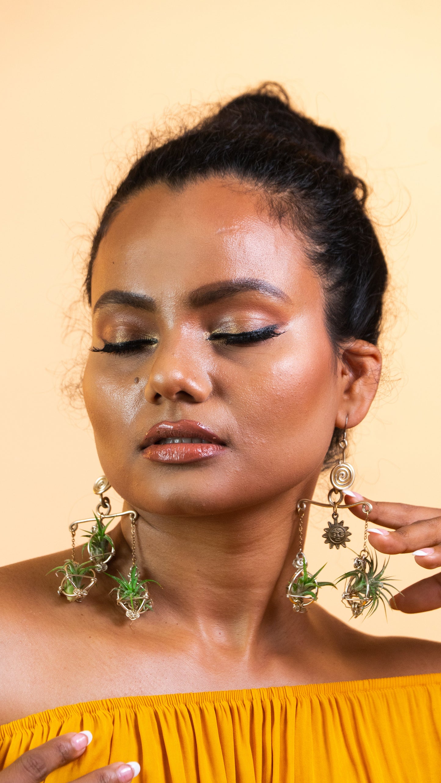 Air Plant Kinetic Mobile Chandelier Earrings