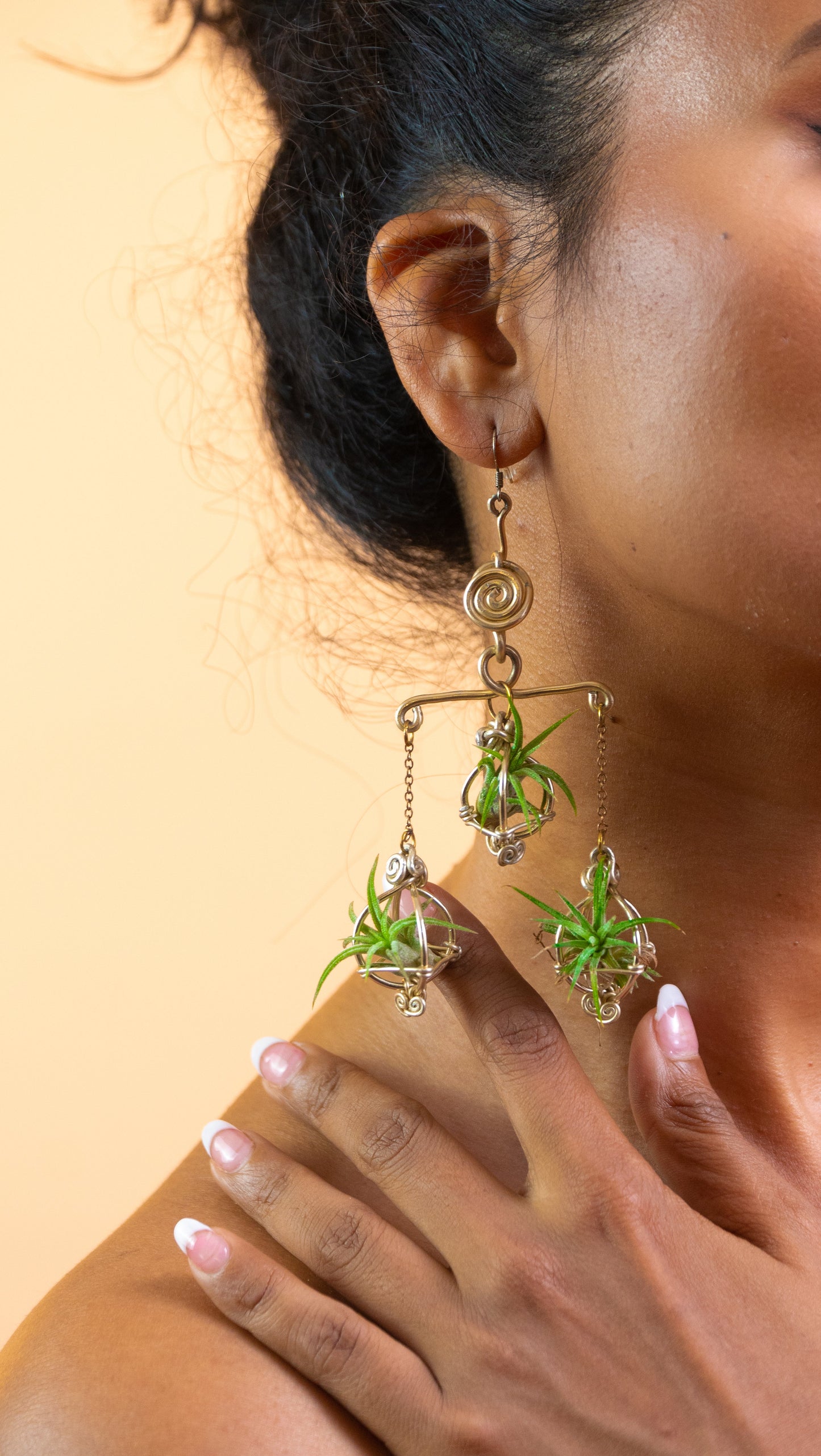 Air Plant Kinetic Mobile Chandelier Earrings