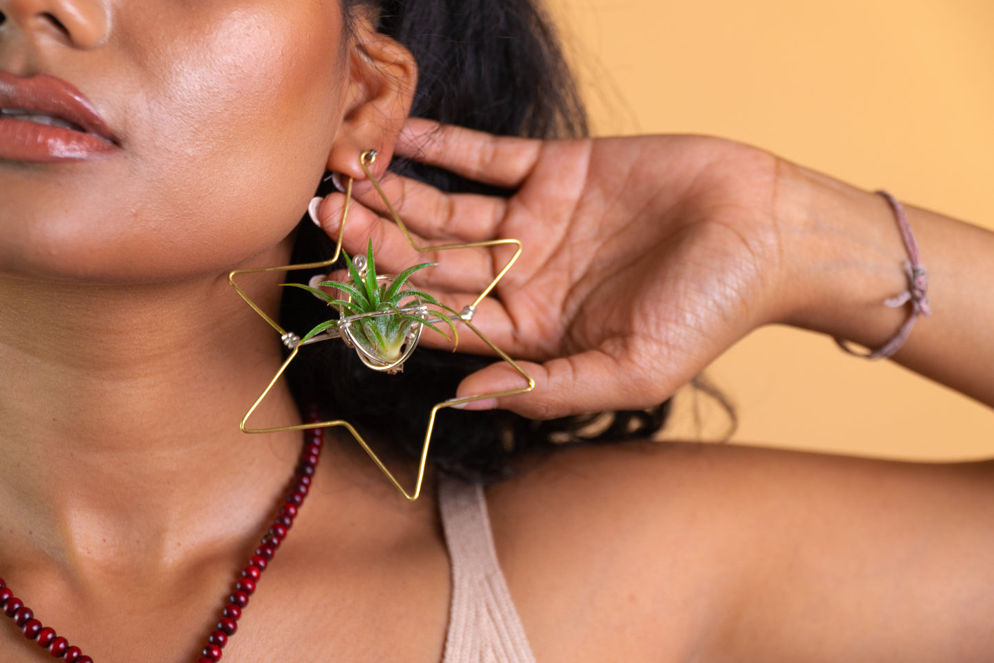 Merkaba Star & Octagon Air Plant Hoop Earrings ~ Geometric Hoops