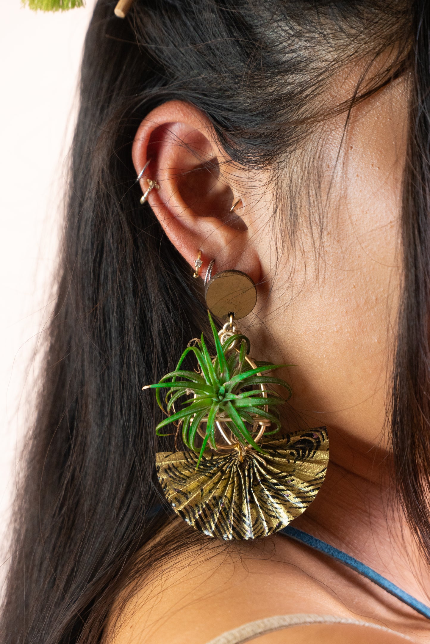 Origami Fan Air Plant Earrings
