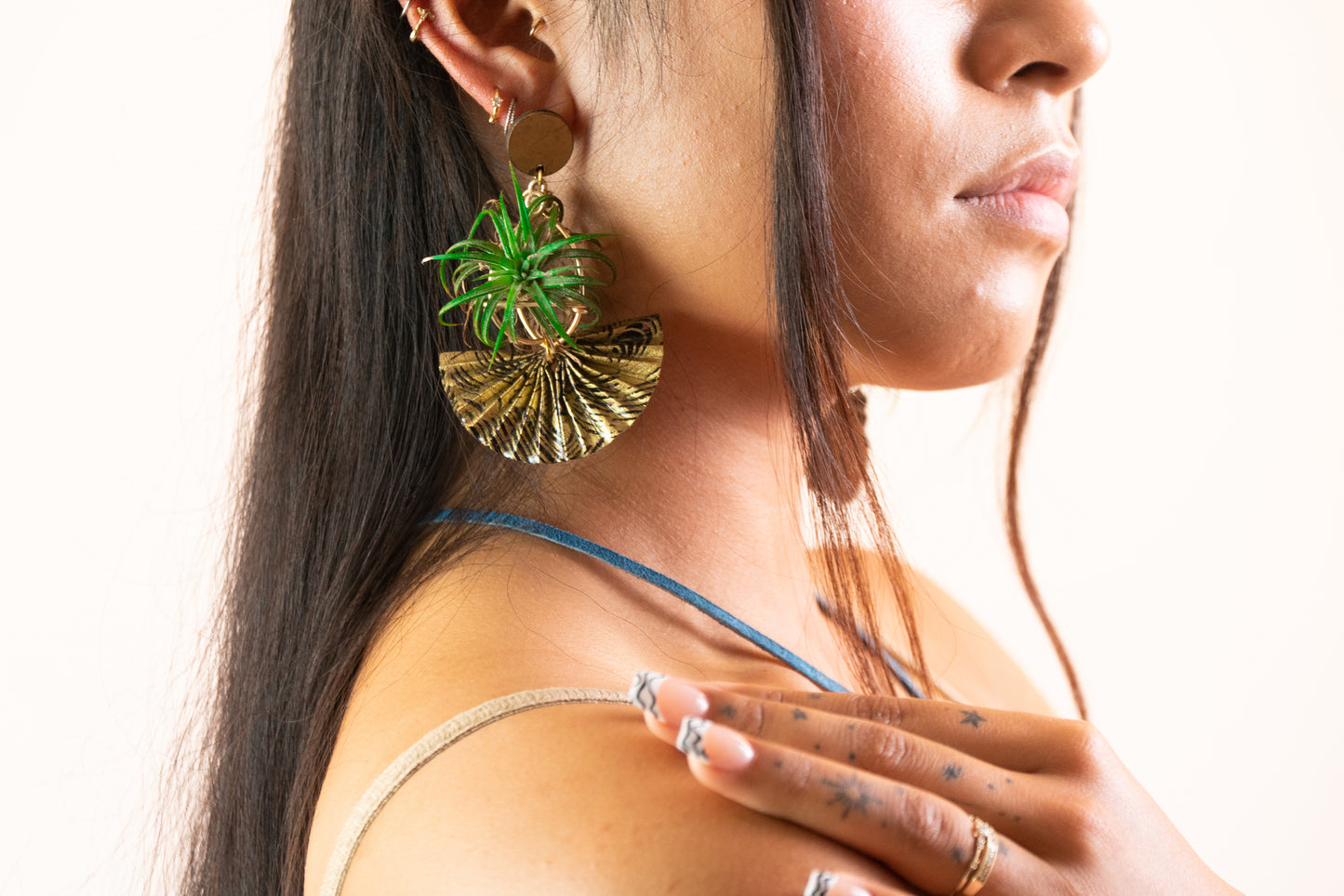 Origami Fan Air Plant Earrings