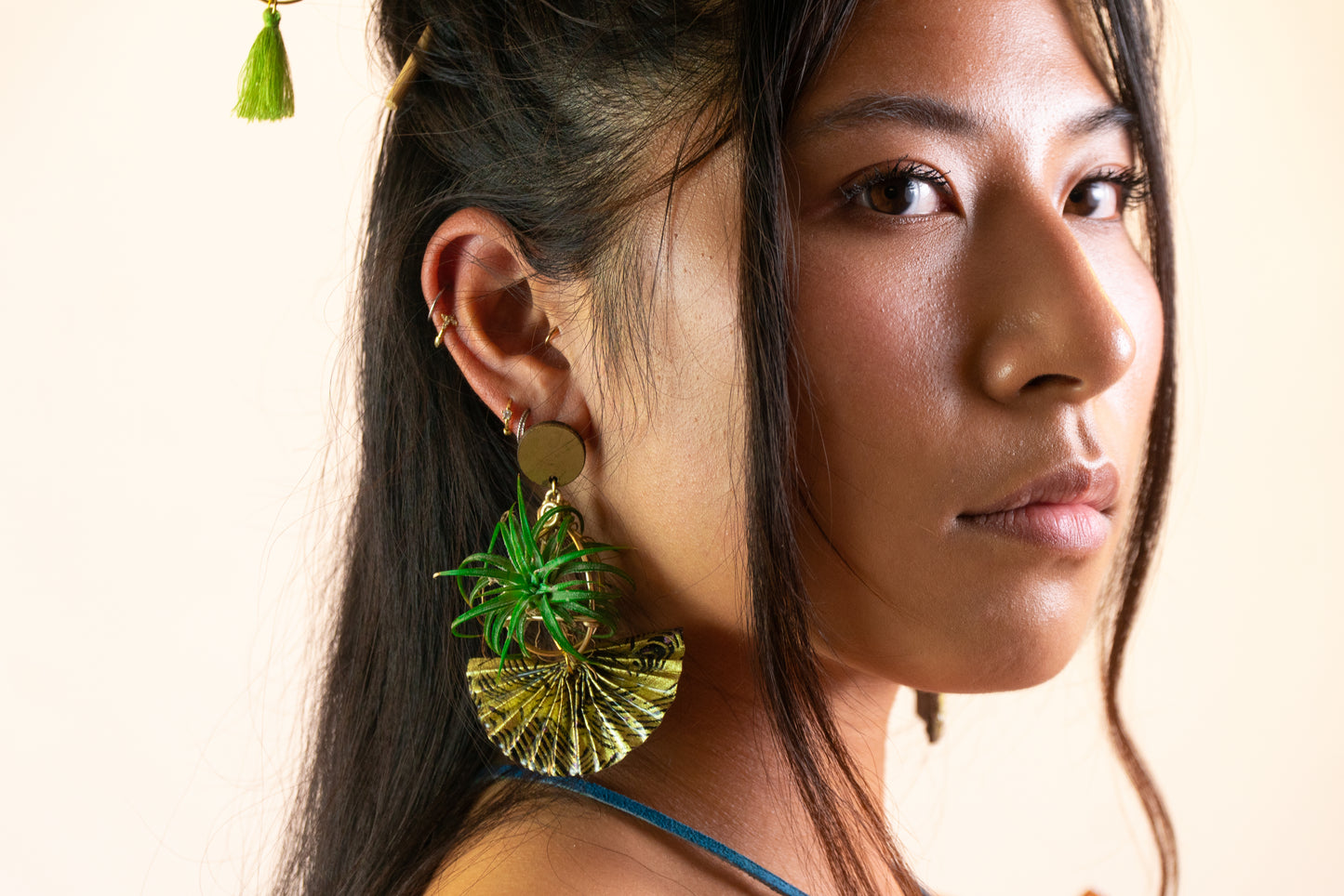 Origami Fan Air Plant Earrings
