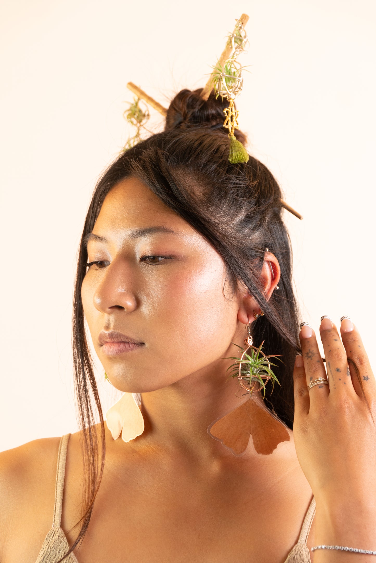 Origami Fan Air Plant Earrings