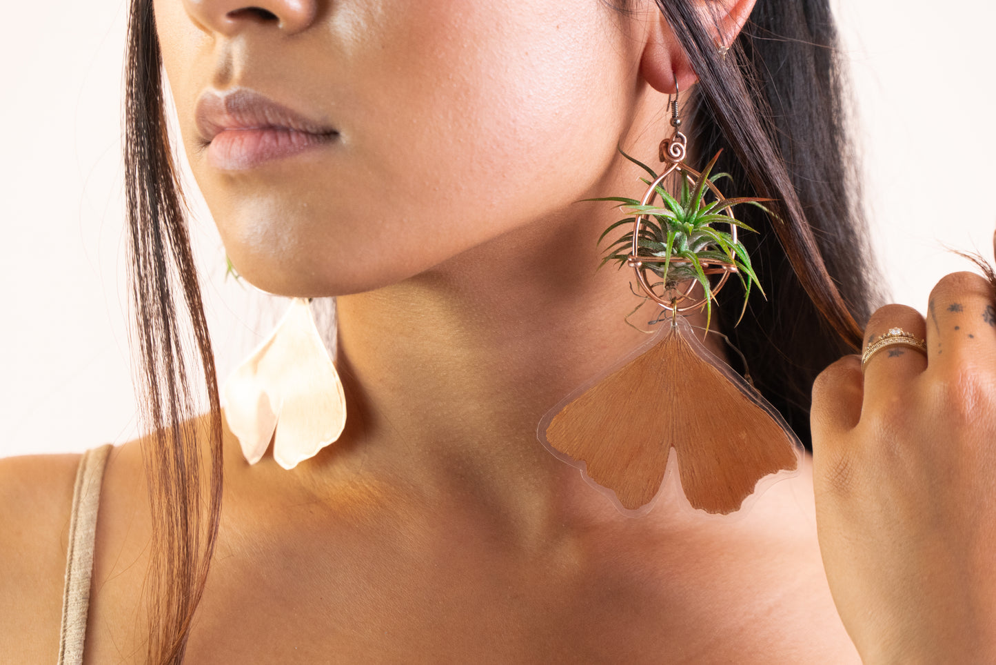 Origami Fan Air Plant Earrings
