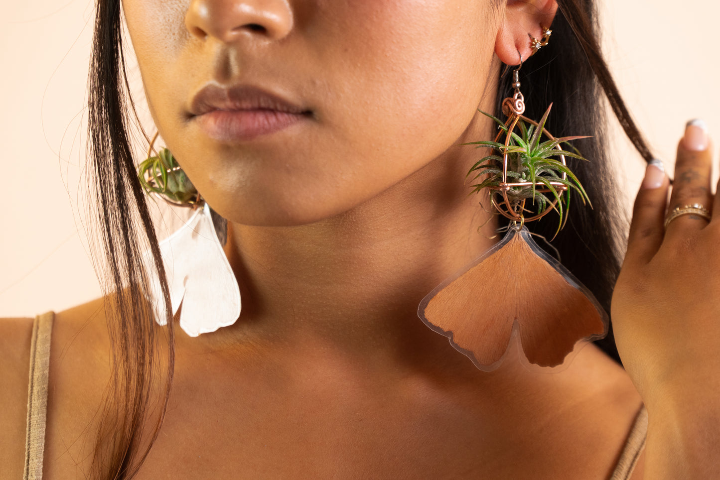 Origami Fan Air Plant Earrings