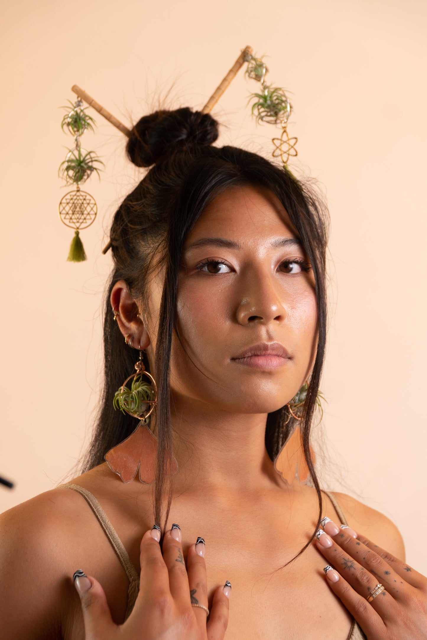 Origami Fan Air Plant Earrings