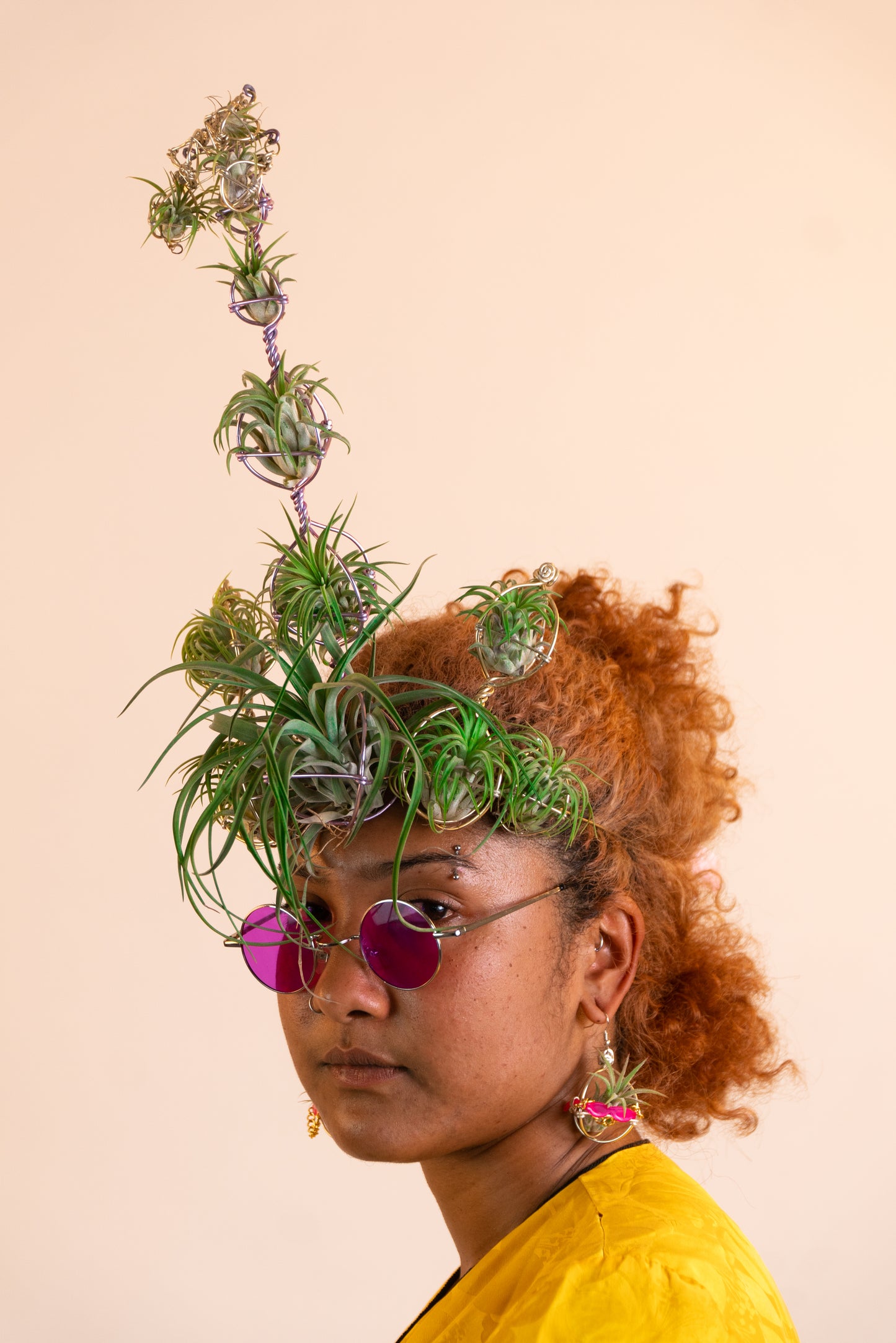 Kawaii Cool Cat Air Plant Earrings ~ Hip Hop Sunglasses Character Earrings