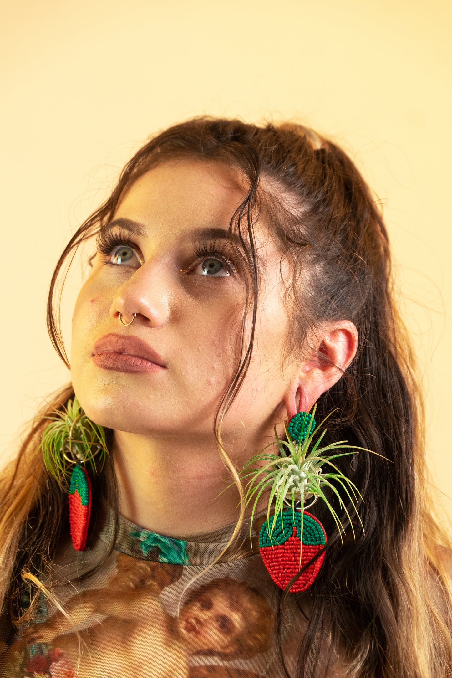Strawberry Air Plant Earrings ~ Straw-bAiry