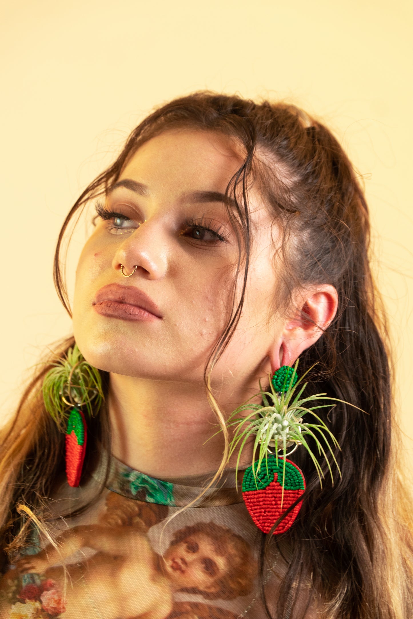 Strawberry Air Plant Earrings ~ Straw-bAiry