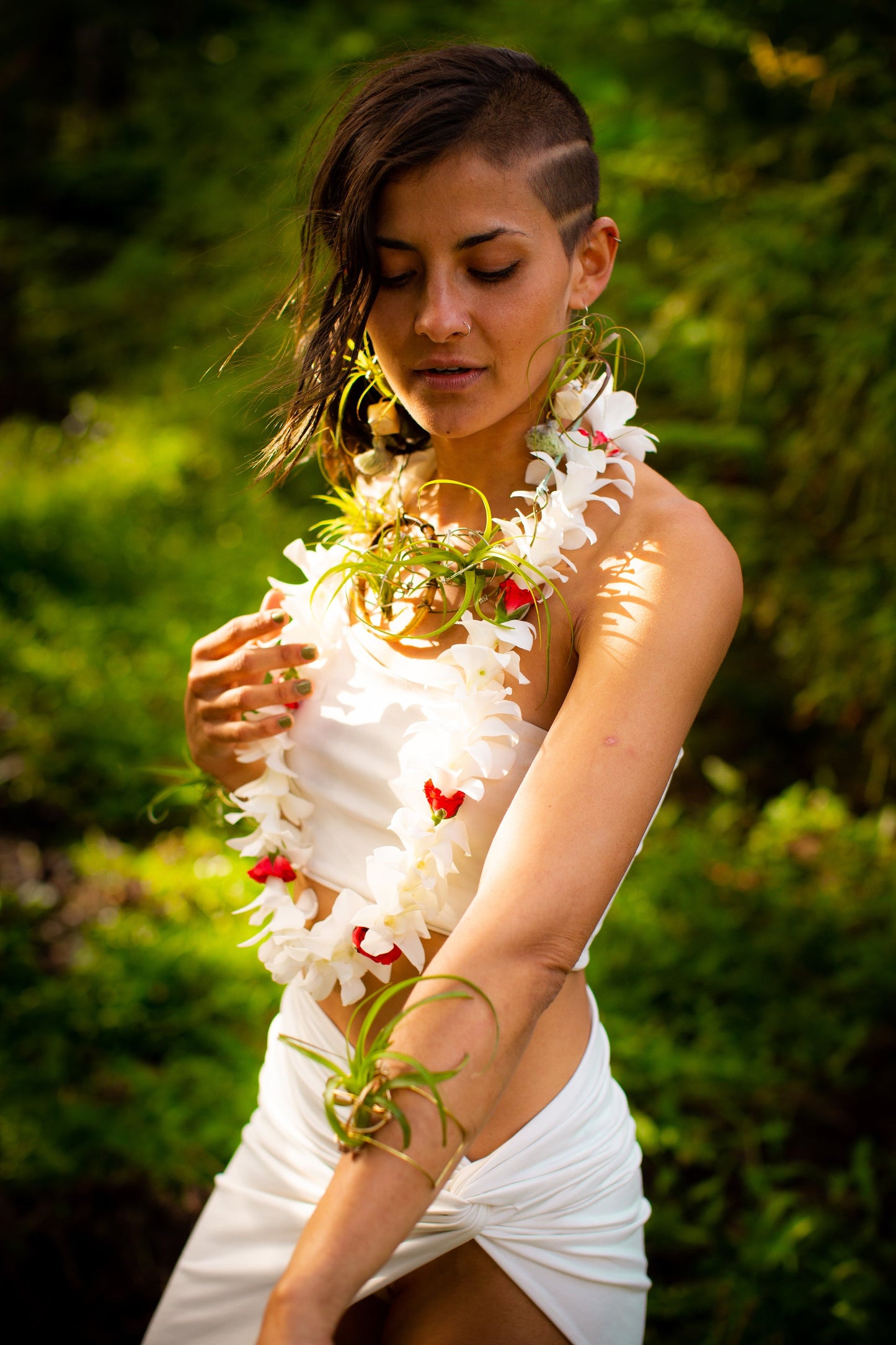 Air Plant Goddess Statement Collar Necklace ~ Warrior Bamboo Necklace