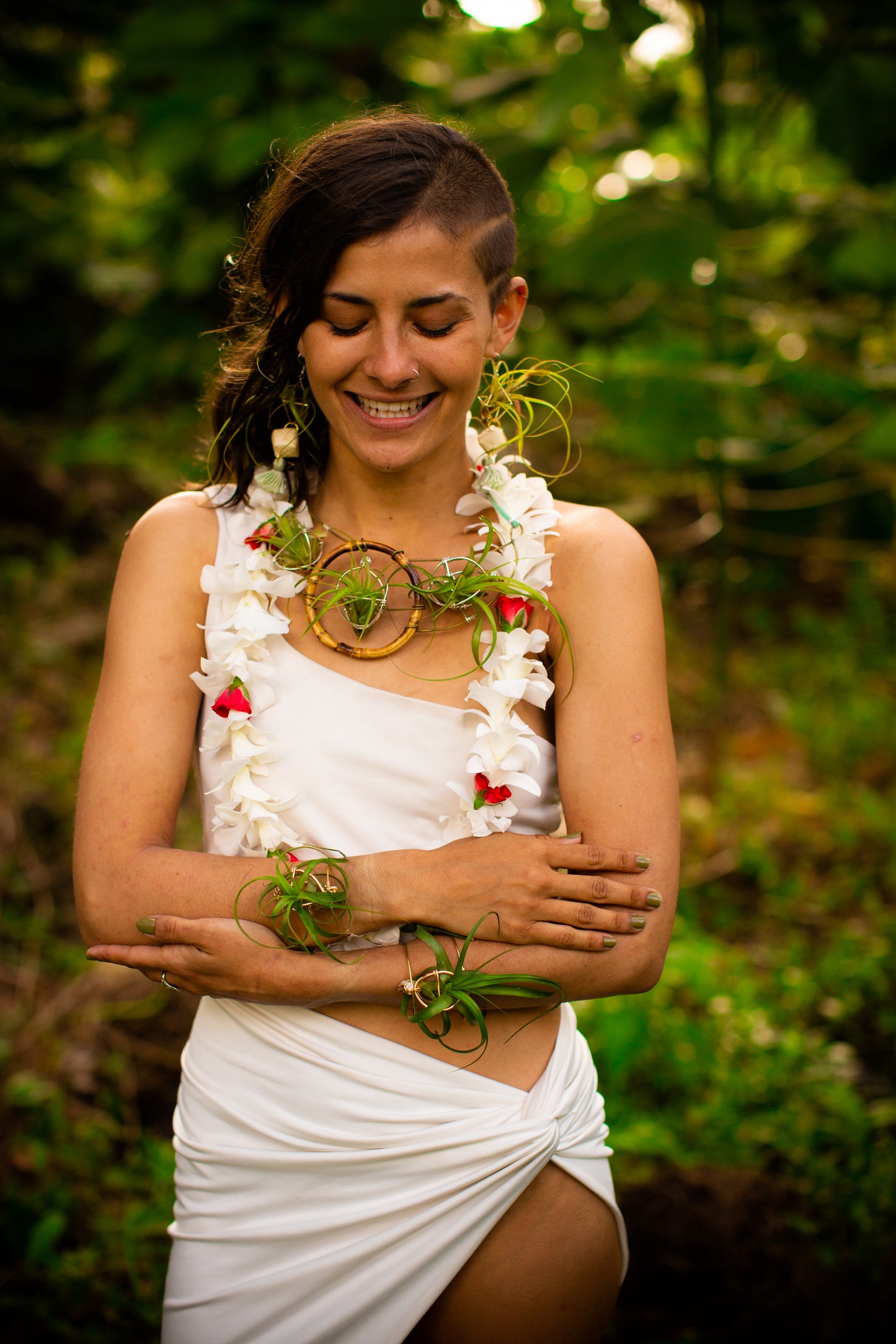Air Plant Goddess Statement Collar Necklace ~ Warrior Bamboo Necklace