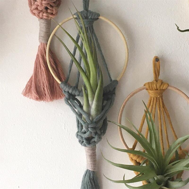 Haruko Bohemian Macrame Hanging Air Plant Holder