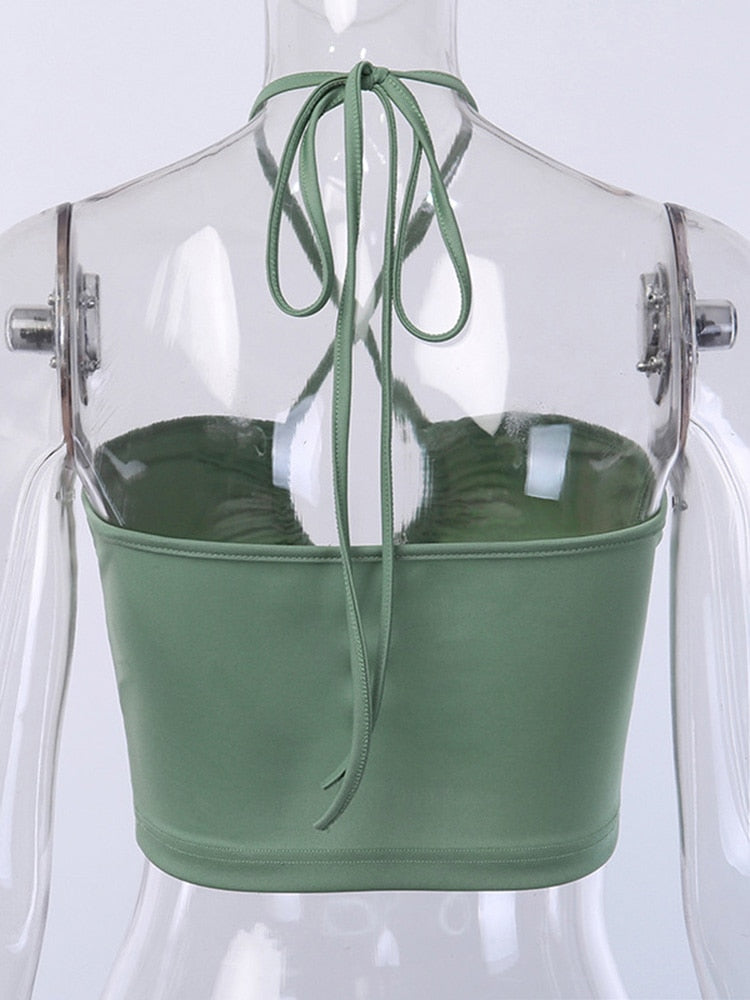 Jade Kiana Cross Lace Halter Tube Top